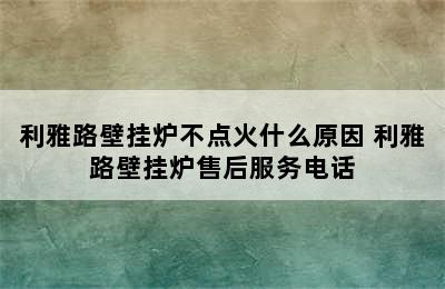 利雅路壁挂炉不点火什么原因 利雅路壁挂炉售后服务电话